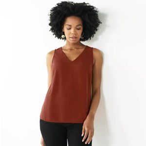 Nine West V-Neck Tank - Rust